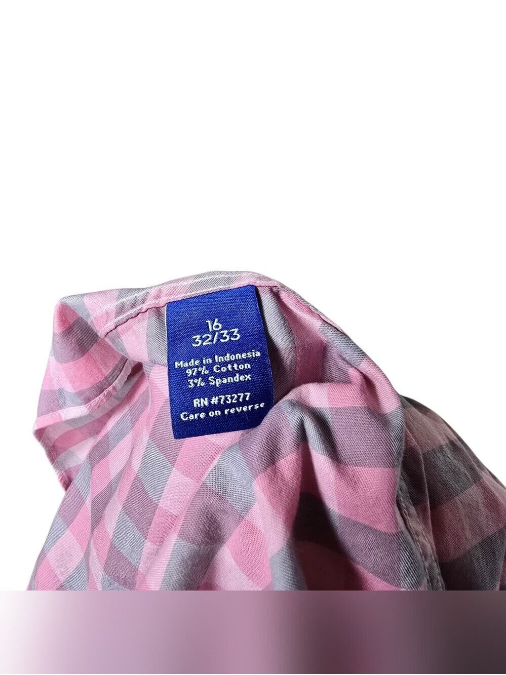 Apt. 9 Premier Flex Slim Fit Plaid Button Down Shirt Pink Gray Long Sleeves 16 - Picture 7 of 8